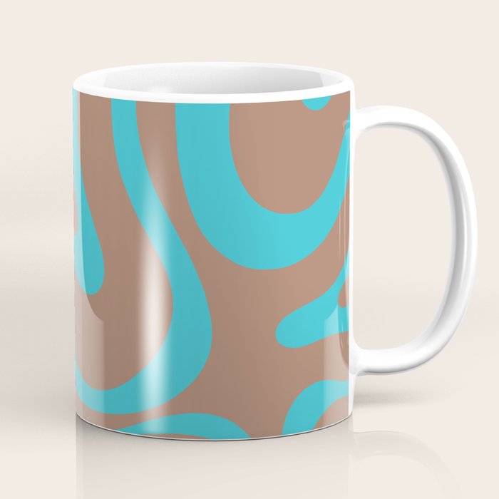 Modern Retro Liquid Swirl Vivid Abstract Inspired by PANTONE 17 1230 Color of the Year Mocha Mousse Coffee Mug Gallery Image 1