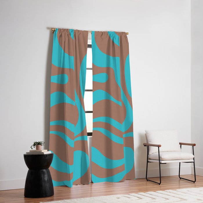 Modern Retro Liquid Swirl Vivid Abstract Inspired by PANTONE 17 1230 Color of the Year Mocha Mousse Window Curtain Gallery Image 2
