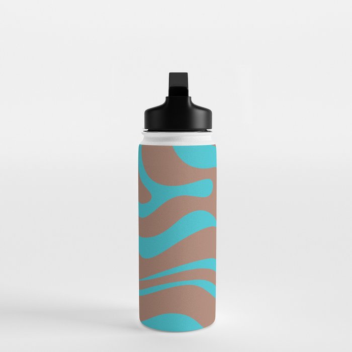 Modern Retro Liquid Swirl Vivid Abstract Inspired by PANTONE 17 1230 Color of the Year Mocha Mousse Water Bottle Gallery Image 3