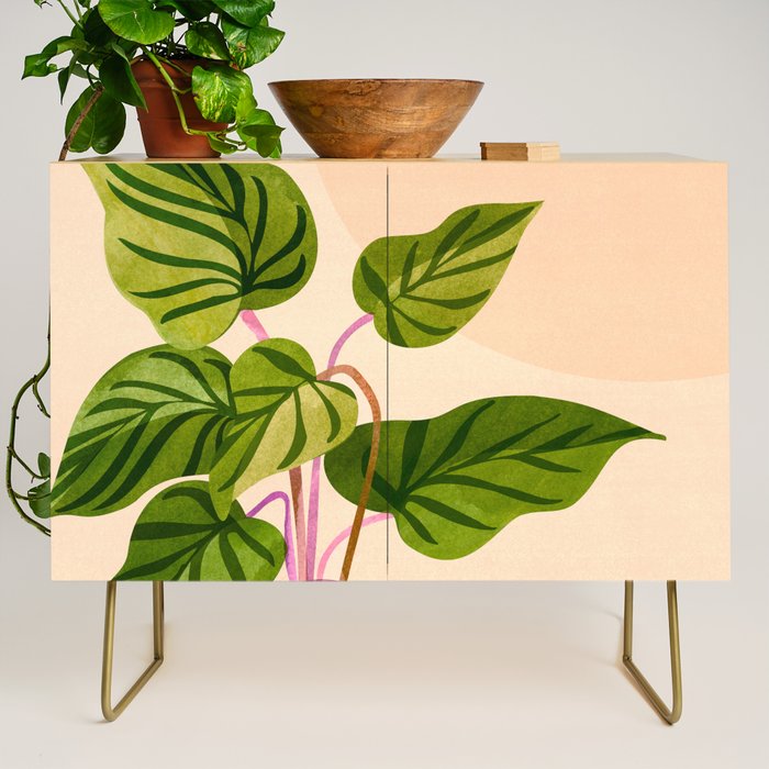 Thriving In The Sun - Cute Botanical Painting Credenza Gallery Image 1