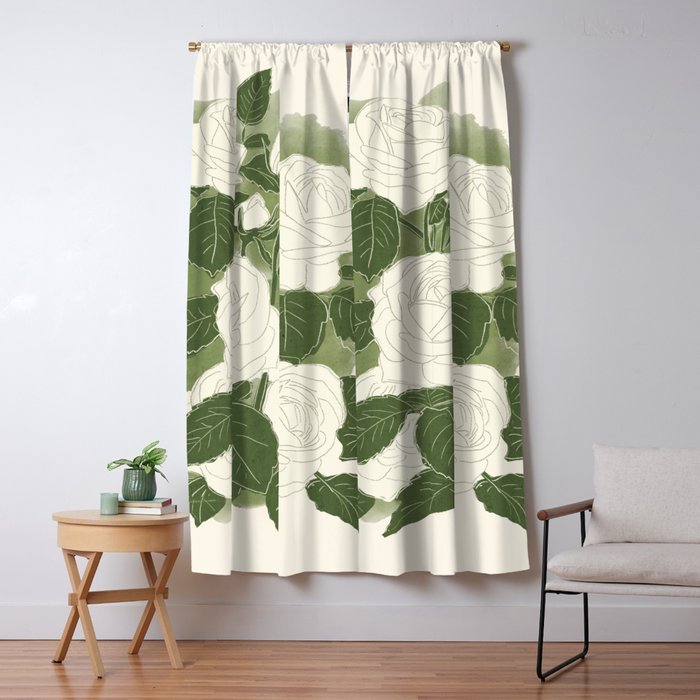 White Roses 6 Window Curtain Gallery Image 1