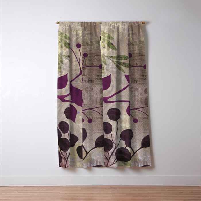 Whimsy Bird Garden Dreamy Mixed Media Art  Window Curtain Gallery Image 3