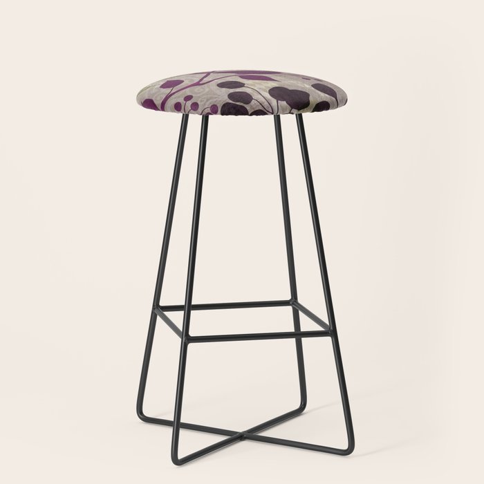 Whimsy Bird Garden Dreamy Mixed Media Art  Stool Gallery Image 1