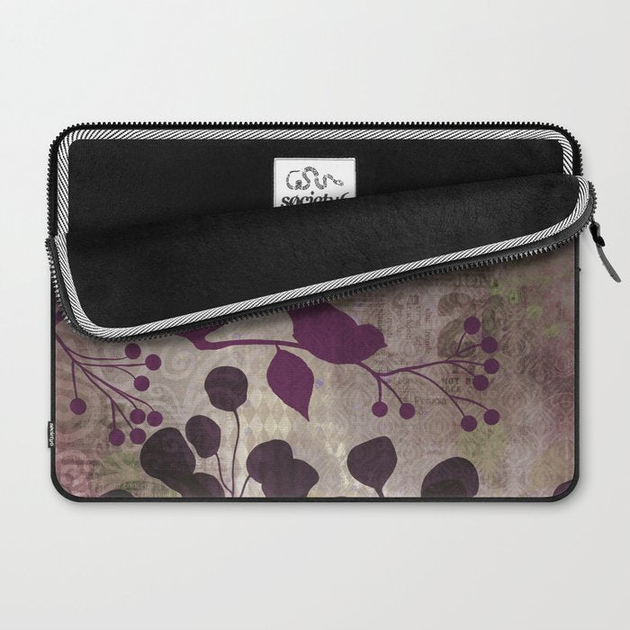 Whimsy Bird Garden Dreamy Mixed Media Art  Laptop Sleeve Gallery Image 2