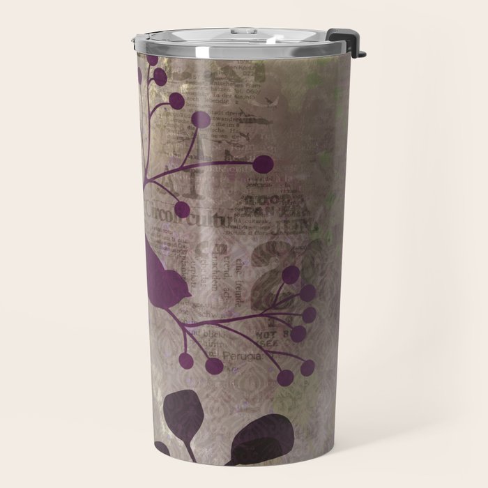 Whimsy Bird Garden Dreamy Mixed Media Art  Travel Mug Gallery Image 2