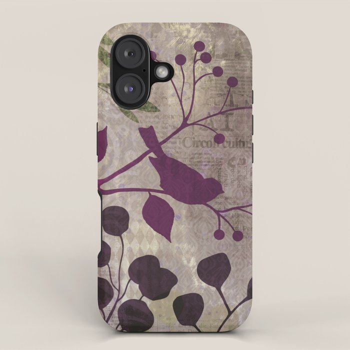 Whimsy Bird Garden Dreamy Mixed Media Art  iPhone Case Gallery Image 1