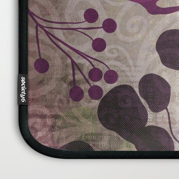 Whimsy Bird Garden Dreamy Mixed Media Art  Laptop Sleeve Gallery Image 3