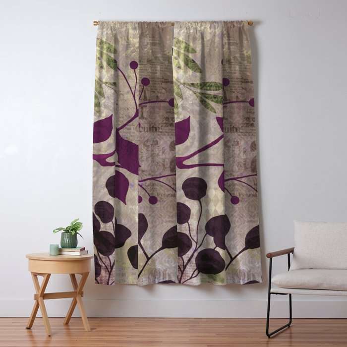 Whimsy Bird Garden Dreamy Mixed Media Art  Window Curtain Gallery Image 5