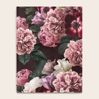 Vintage bouquets of pink lush peonies, purple tulips, roses and dark red anemones. Notebook Gallery Image 4