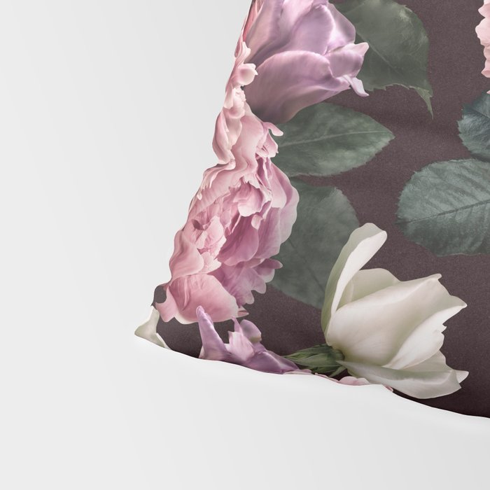 Vintage bouquets of pink lush peonies, purple tulips, roses and dark red anemones. Pillow Sham Gallery Image 4