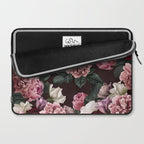 Vintage bouquets of pink lush peonies, purple tulips, roses and dark red anemones. Laptop Sleeve Gallery Image 2