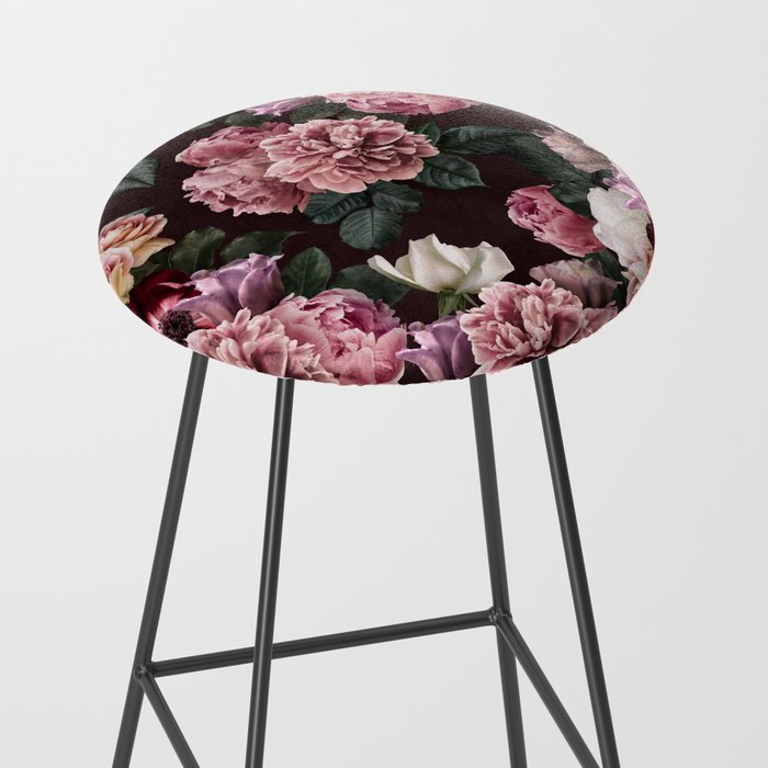 Vintage bouquets of pink lush peonies, purple tulips, roses and dark red anemones. Stool Gallery Image 2
