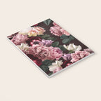 Vintage bouquets of pink lush peonies, purple tulips, roses and dark red anemones. Notebook Gallery Image 3