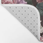 Vintage bouquets of pink lush peonies, purple tulips, roses and dark red anemones. Bath Mat Gallery Image 2
