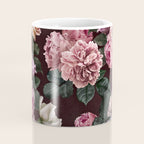 Vintage bouquets of pink lush peonies, purple tulips, roses and dark red anemones. Coffee Mug Gallery Image 4