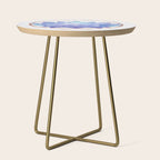 Violet Zen Lotus Flower Watercolor Side Table Gallery Image 1