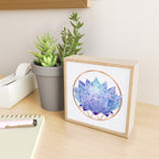Violet Zen Lotus Flower Watercolor Mini Art Print Gallery Image 2