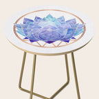 Violet Zen Lotus Flower Watercolor Side Table Gallery Image 2