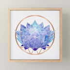 Violet Zen Lotus Flower Watercolor Mini Art Print Gallery Image 1