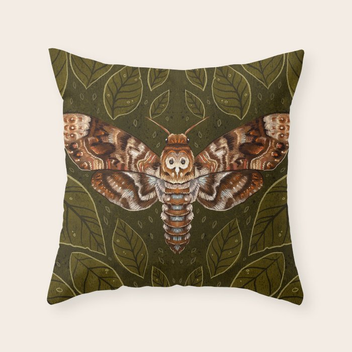 Deaths-Head Moth Throw Pillow Gallery Image 6