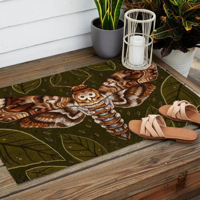Deaths-Head Moth Outdoor Rug Gallery Image 2