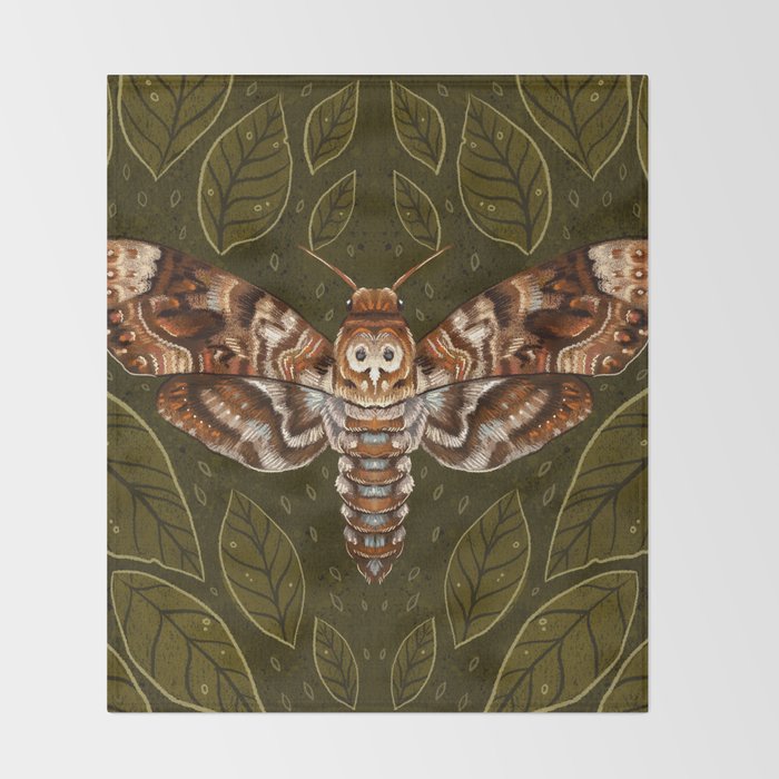 Deaths-Head Moth Throw Blanket Gallery Image 2