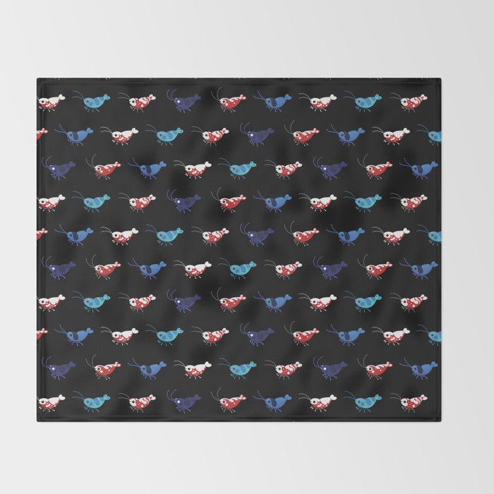 Red and blue shrimp Throw Blanket Gallery Image 2