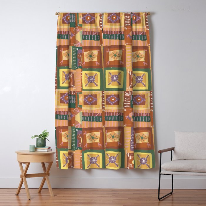 Brown Crochet Patchwork Window Curtain Gallery Image 5