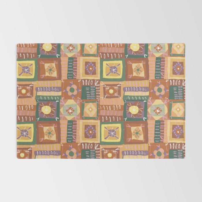 Brown Crochet Patchwork Rug Gallery Image 2