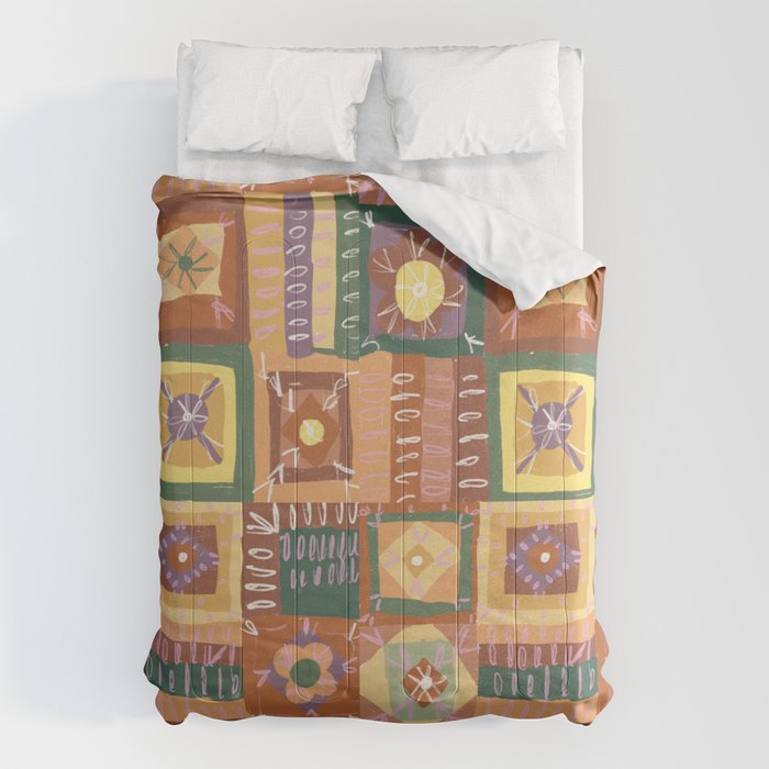 Brown Crochet Patchwork Comforter Gallery Image 6