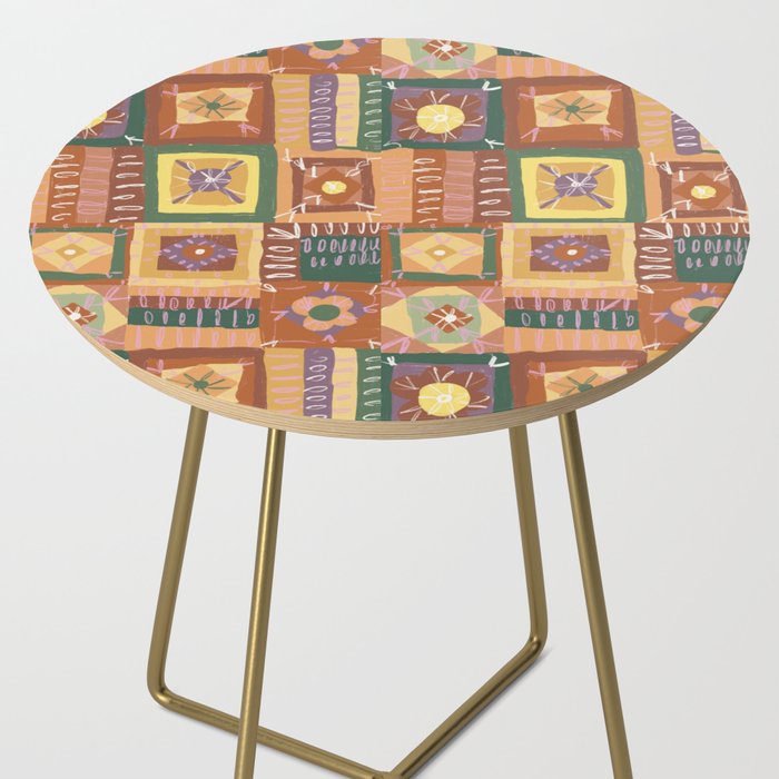 Brown Crochet Patchwork Side Table Gallery Image 2