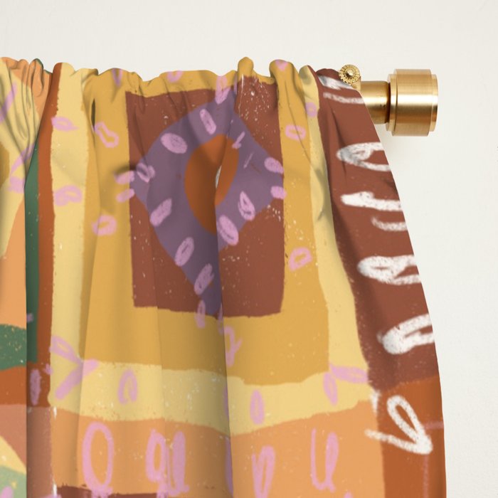 Brown Crochet Patchwork Window Curtain Gallery Image 2