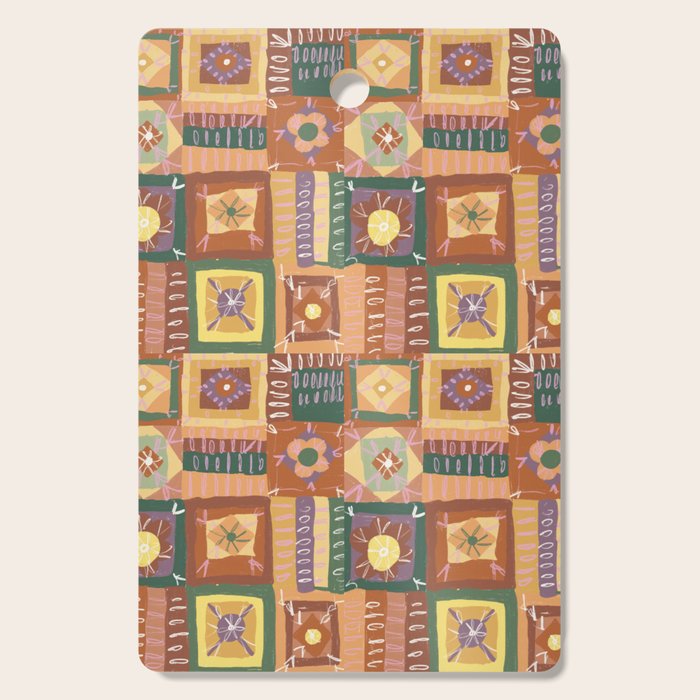 Brown Crochet Patchwork Cutting Board Gallery Image 1