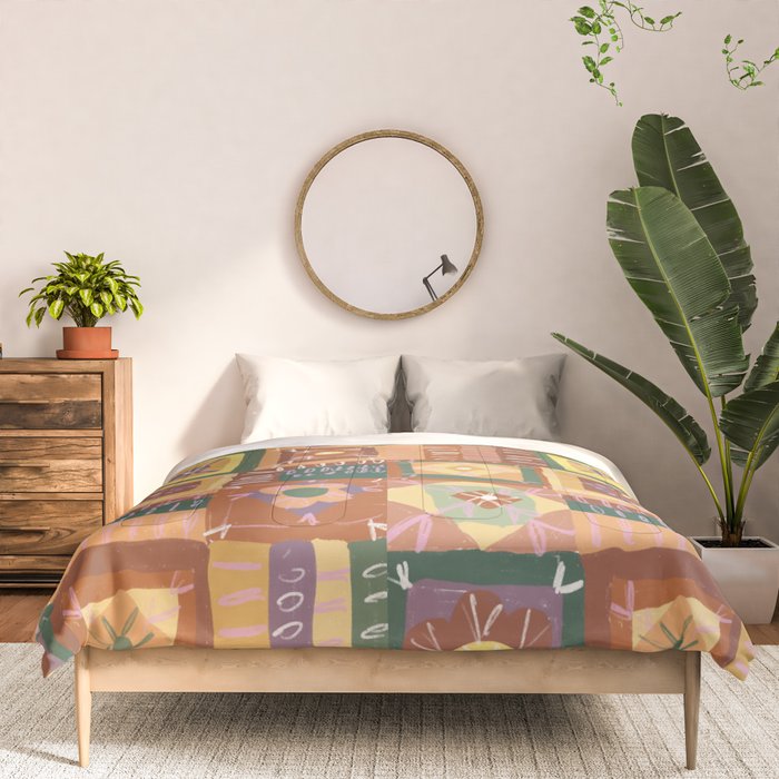 Brown Crochet Patchwork Comforter Gallery Image 3