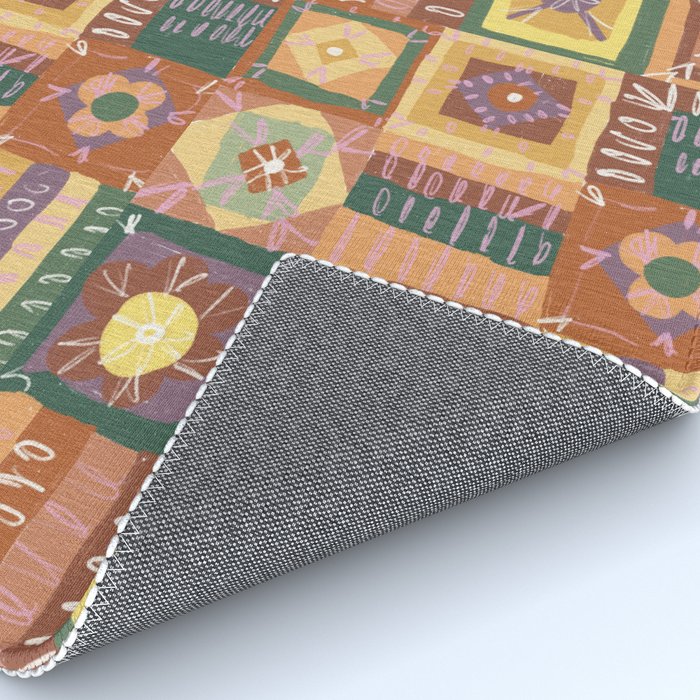 Brown Crochet Patchwork Rug Gallery Image 4
