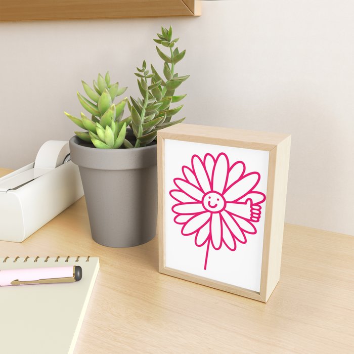 Flower Thumbs Up Mini Art Print Gallery Image 2