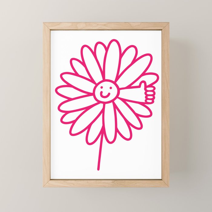 Flower Thumbs Up Mini Art Print Gallery Image 1