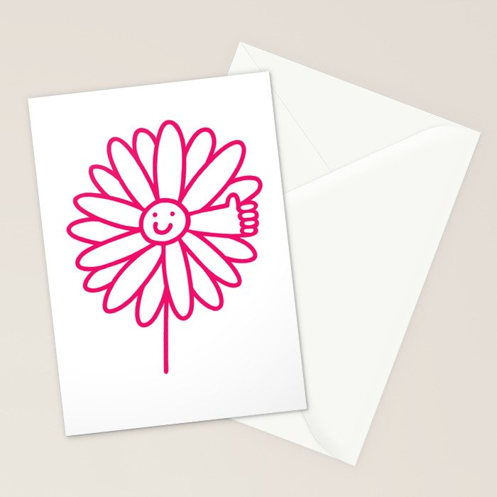 Flower Thumbs Up Stationery Card Gallery Image 2