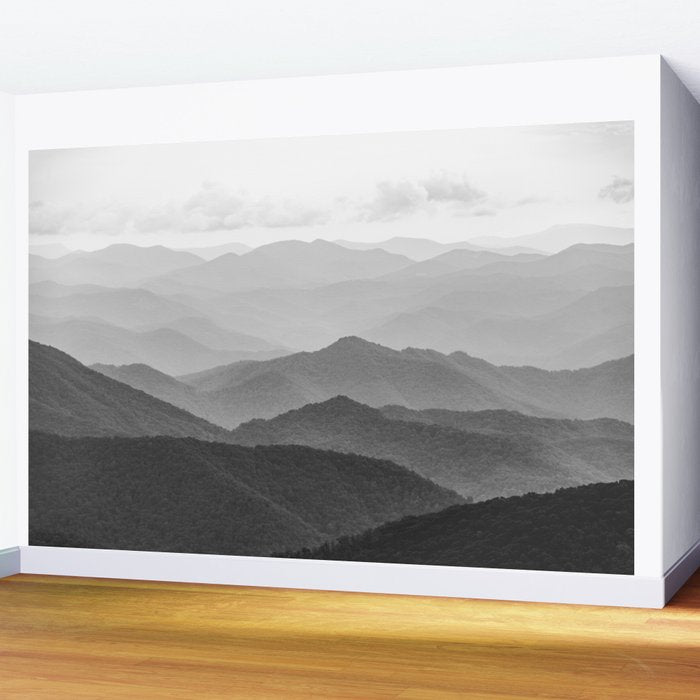 Forest Fade - Black and White Landscape Nature Photography Wall Mural Gallery Image 2