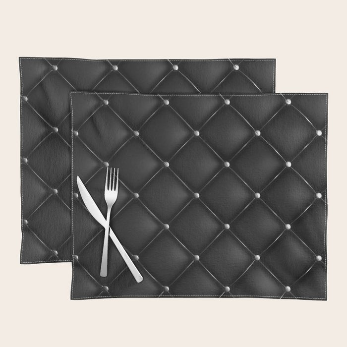 Black Quilted Leather Placemat Gallery Image 1