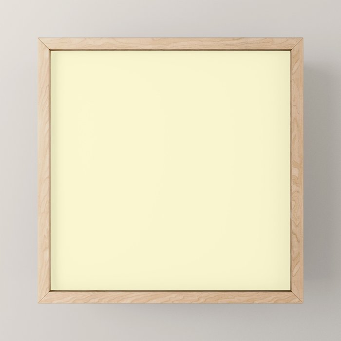 Pastel Lemon Yellow Pale Soft Meringue Yellow Mini Art Print Gallery Image 1