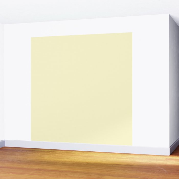 Pastel Lemon Yellow Pale Soft Meringue Yellow Wall Mural Gallery Image 2