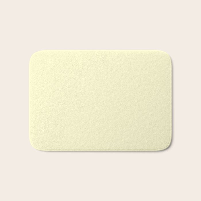 Pastel Lemon Yellow Pale Soft Meringue Yellow Bath Mat Gallery Image 1