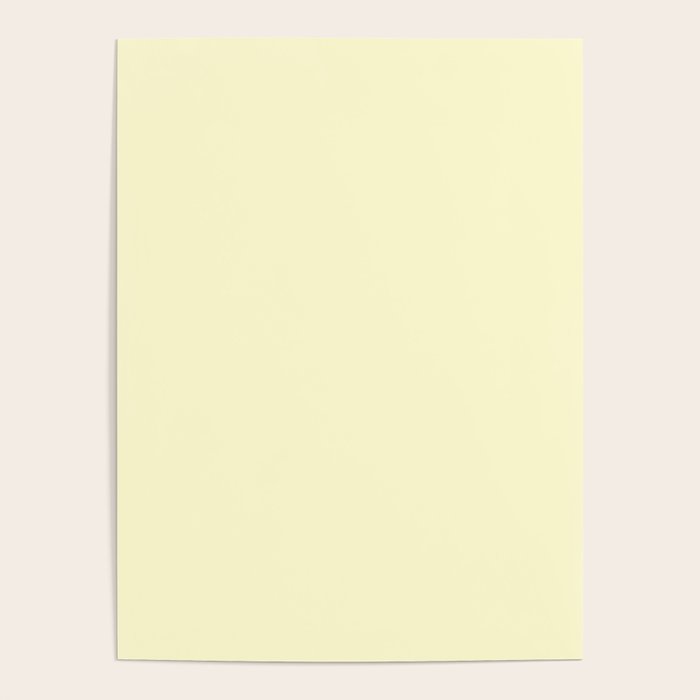 Pastel Lemon Yellow Pale Soft Meringue Yellow Poster Gallery Image 4