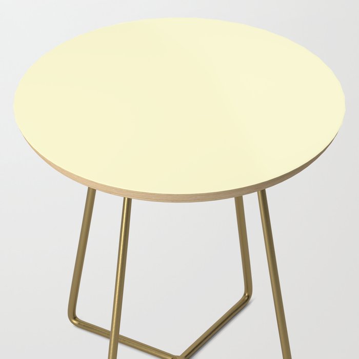 Pastel Lemon Yellow Pale Soft Meringue Yellow Side Table Gallery Image 2