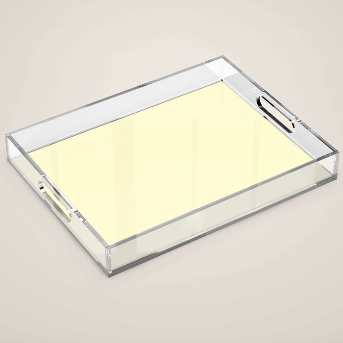 Pastel Lemon Yellow Pale Soft Meringue Yellow Acrylic Tray Gallery Image 1