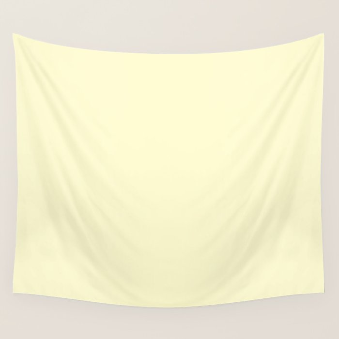 Pastel Lemon Yellow Pale Soft Meringue Yellow Wall Tapestry Gallery Image 4