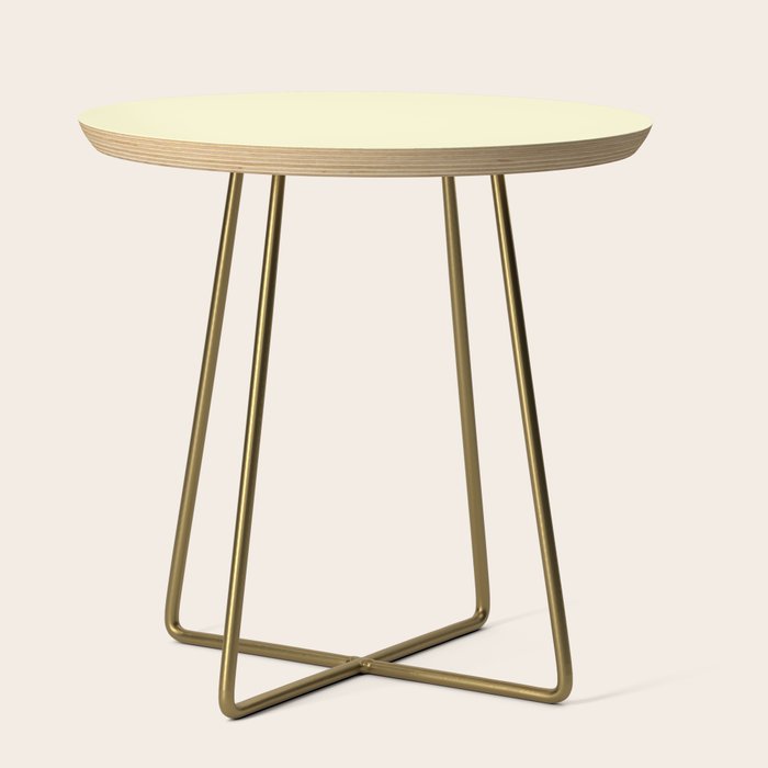 Pastel Lemon Yellow Pale Soft Meringue Yellow Side Table Gallery Image 1