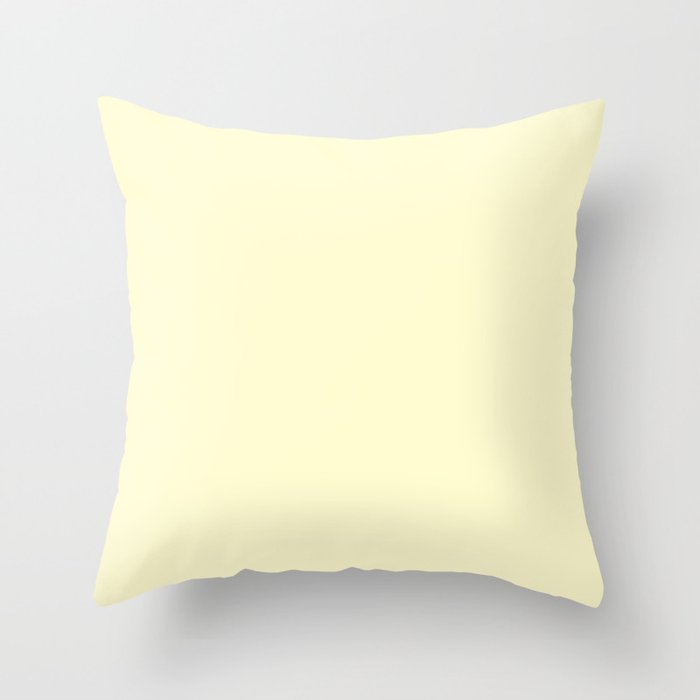 Pastel Lemon Yellow Pale Soft Meringue Yellow Throw Pillow Gallery Image 6