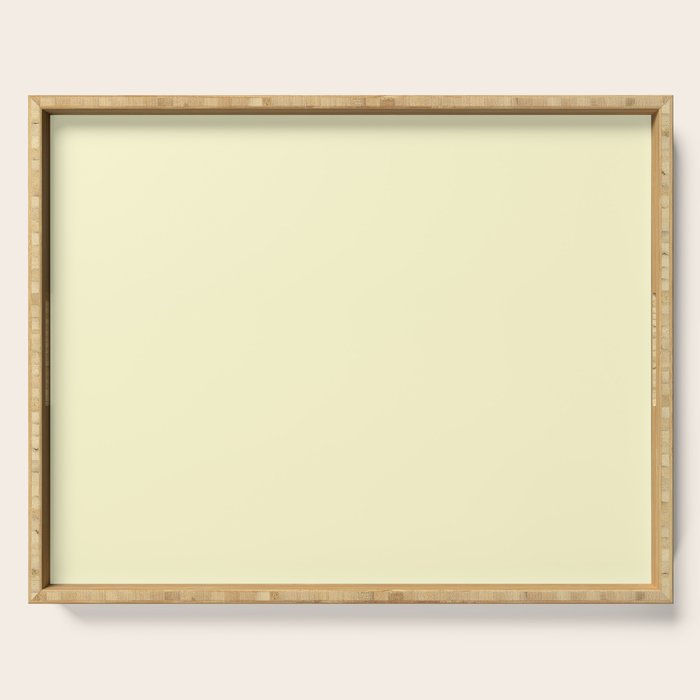 Pastel Lemon Yellow Pale Soft Meringue Yellow Serving Tray Gallery Image 1